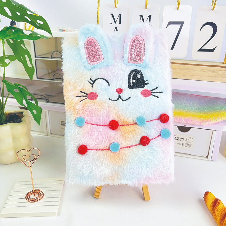 A5 Cute Cat Diary Plush Notebook